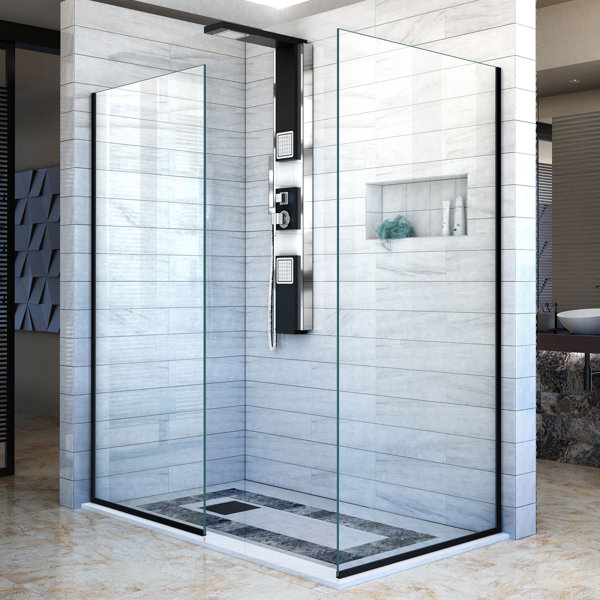 DreamLine Panneau de douche en verre fixe demicadre à écran l 30 po x H 72 po avec technologie